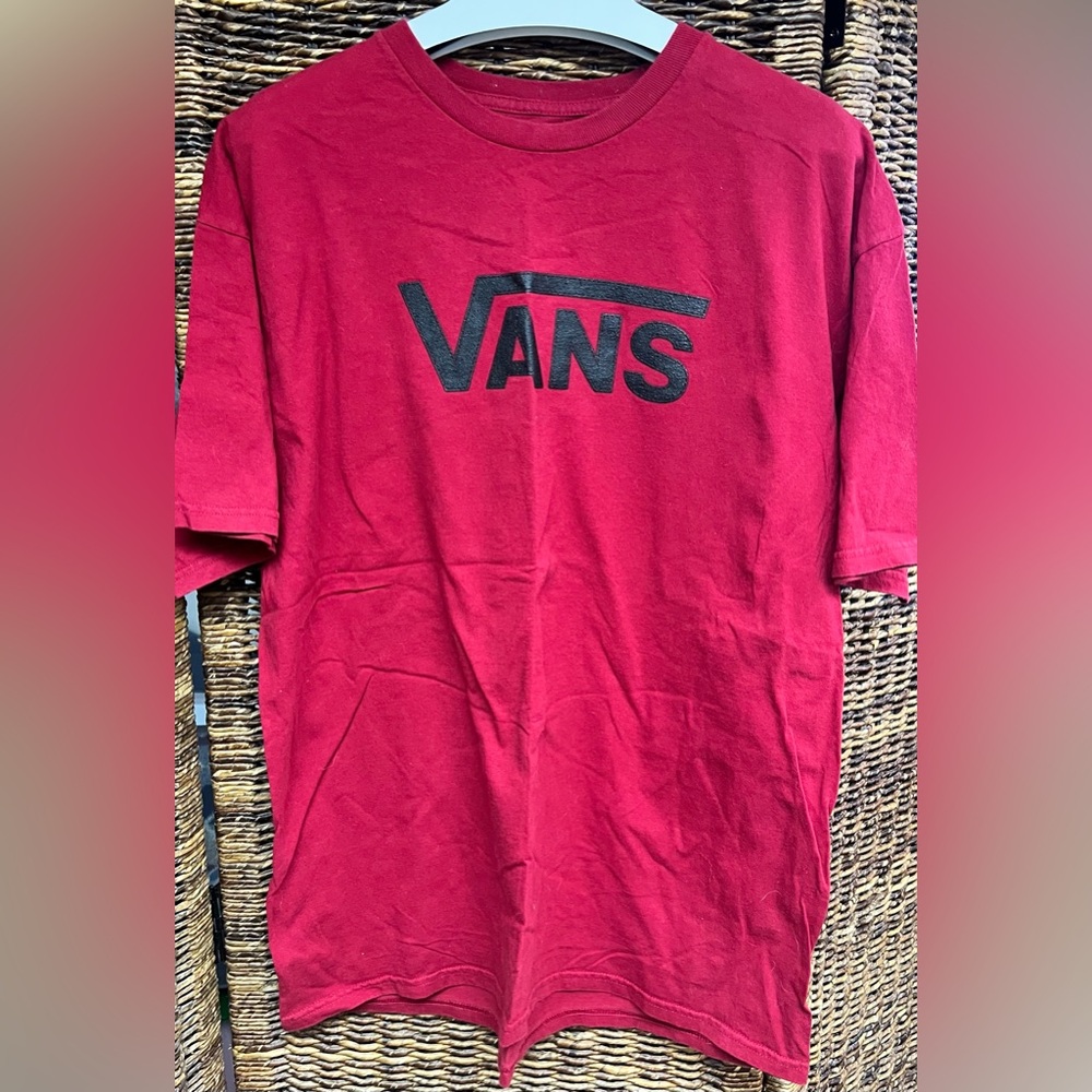 Vans Bold Red Tee with Black Logo-‎ Size: XLarge